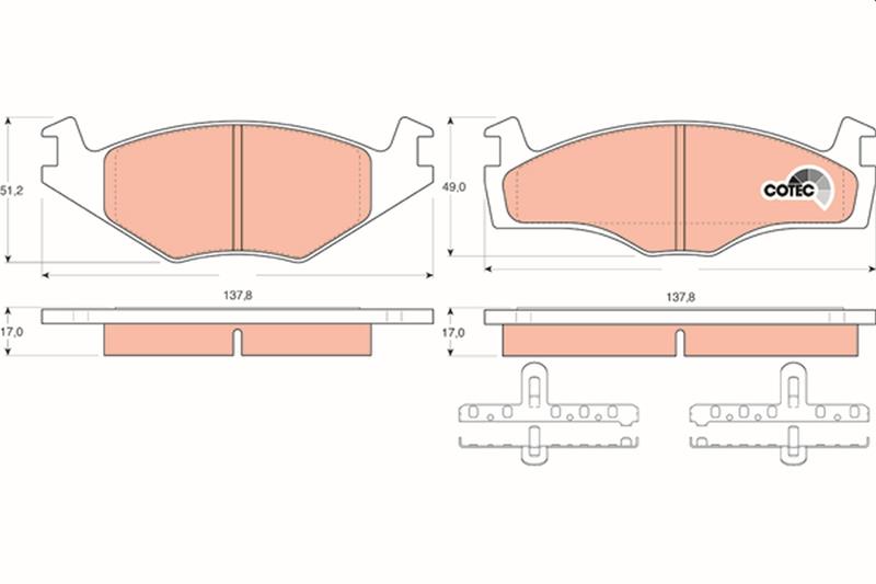 set placute frana,frana disc - TRW