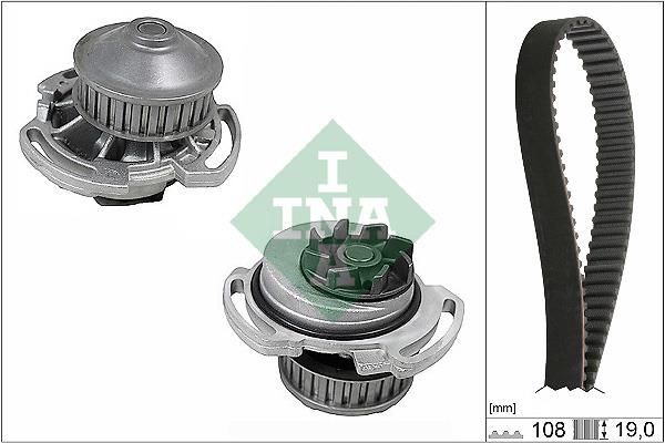 Set curea distributie cu pompa de apa - INA