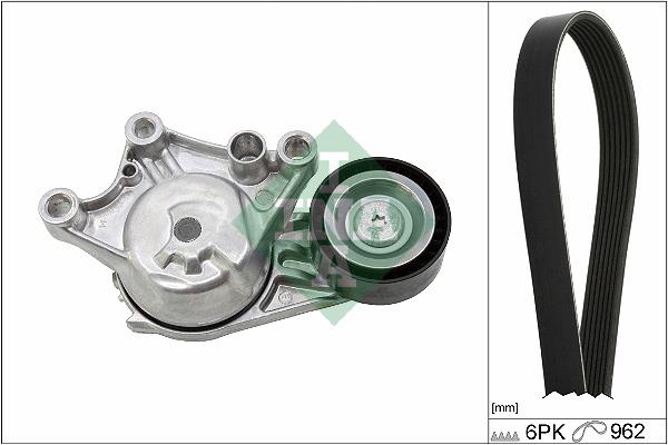 Set curea trapezoidale cu nervuri - INA