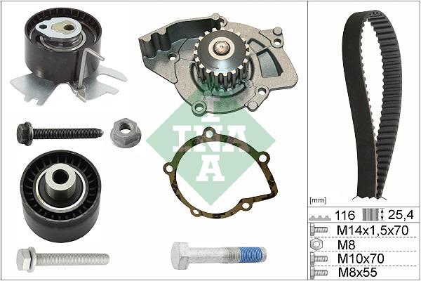 Set curea distributie cu pompa de apa - INA