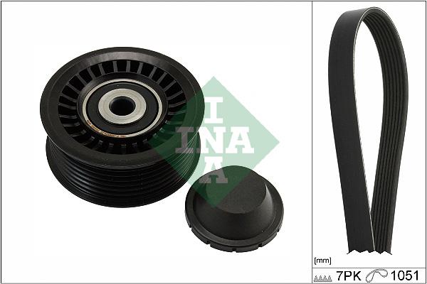 Set curea trapezoidale cu nervuri - INA