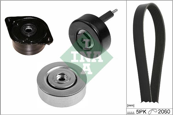 Set curea trapezoidale cu nervuri - INA