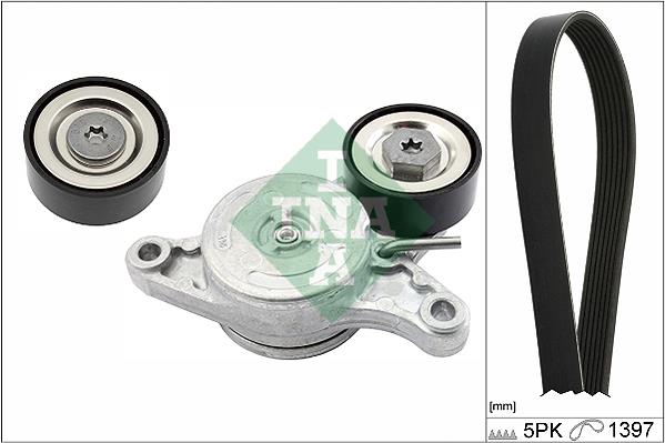 Set curea trapezoidale cu nervuri - INA