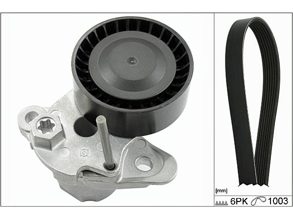 Set curea trapezoidale cu nervuri - INA