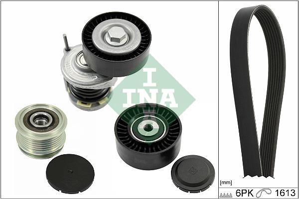 Set curea trapezoidale cu nervuri - INA