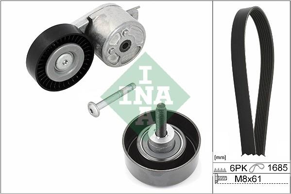 Set curea trapezoidale cu nervuri - INA
