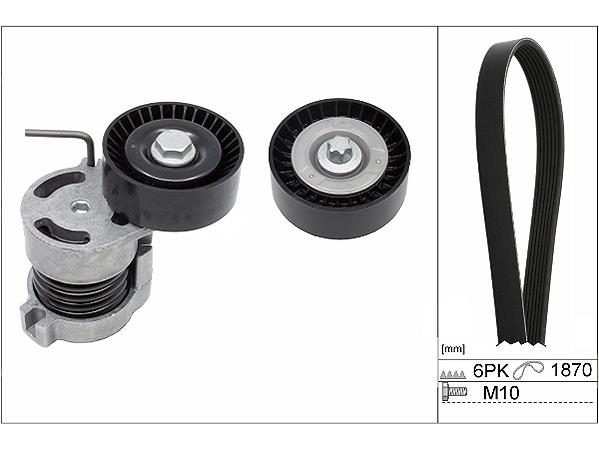 Set curea trapezoidale cu nervuri - INA