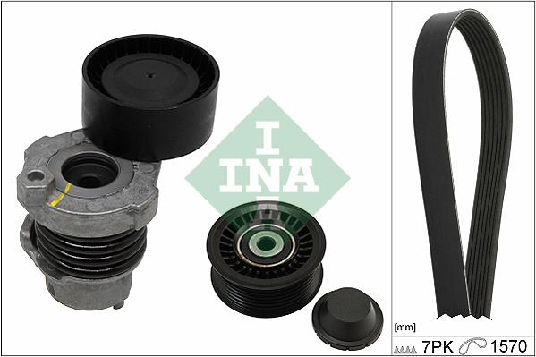 Set curea trapezoidale cu nervuri - INA
