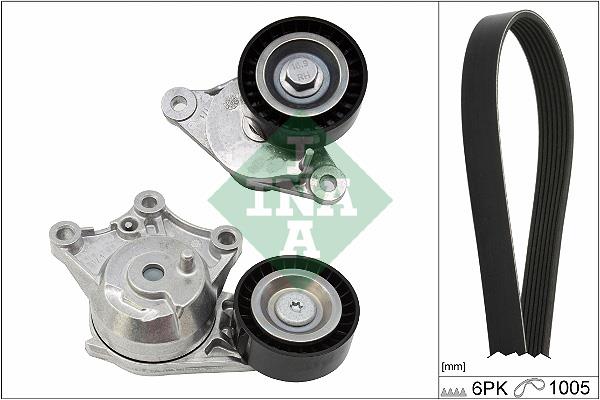 Set curea trapezoidale cu nervuri - INA