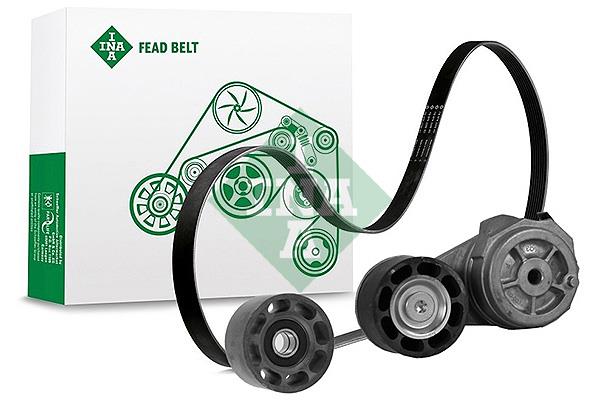 Set curea trapezoidale cu nervuri - INA