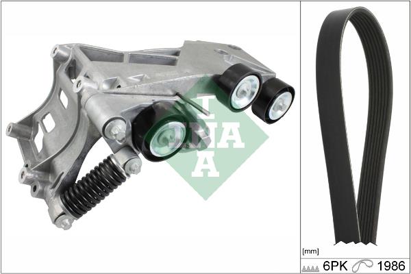 Set curea trapezoidale cu nervuri - INA