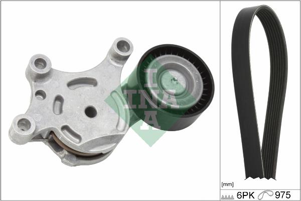 Set curea trapezoidale cu nervuri - INA