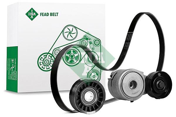 Set curea trapezoidale cu nervuri - INA