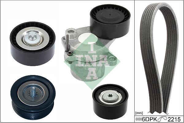 Set curea trapezoidale cu nervuri - INA