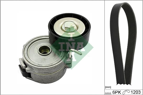 Set curea trapezoidale cu nervuri - INA