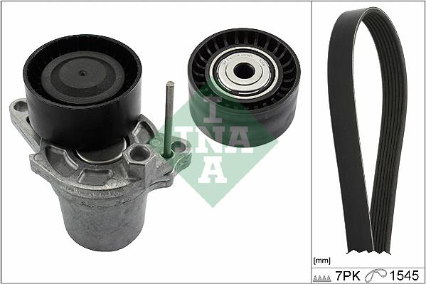 Set curea trapezoidale cu nervuri - INA