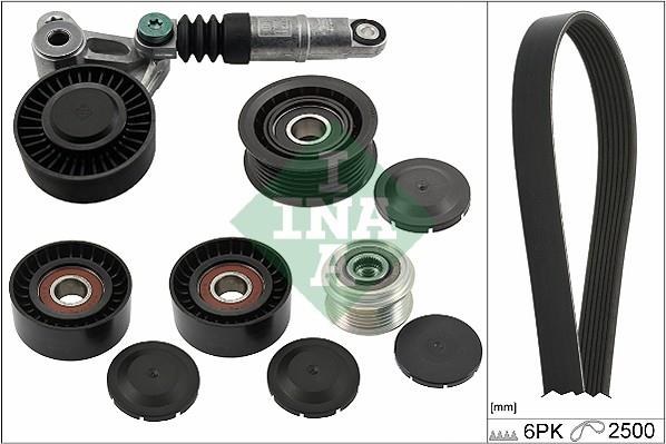 Set curea trapezoidale cu nervuri - INA