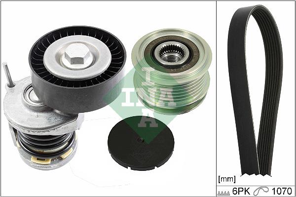 Set curea trapezoidale cu nervuri - INA