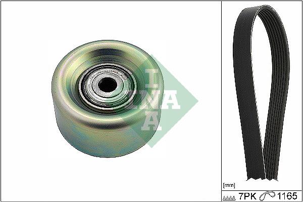 Set curea trapezoidale cu nervuri - INA