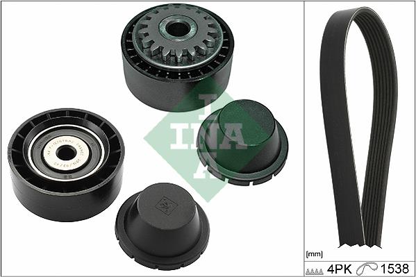 Set curea trapezoidale cu nervuri - INA