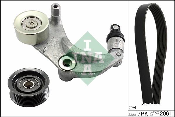 Set curea trapezoidale cu nervuri - INA