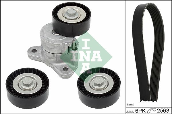 Set curea trapezoidale cu nervuri - INA