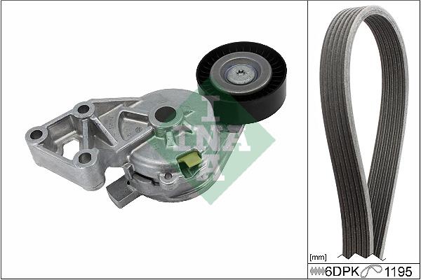 Set curea trapezoidale cu nervuri - INA