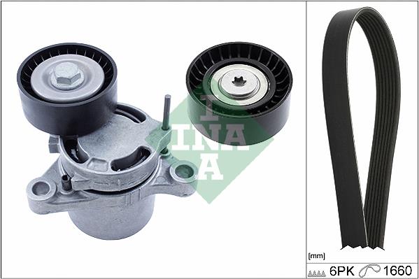 Set curea trapezoidale cu nervuri - INA
