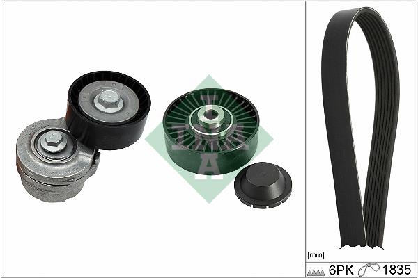 Set curea trapezoidale cu nervuri - INA