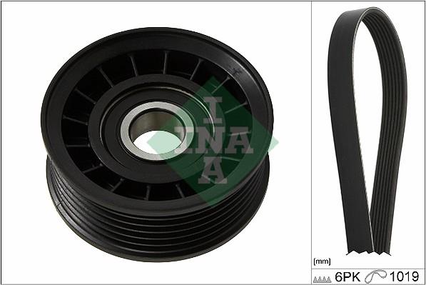 Set curea trapezoidale cu nervuri - INA