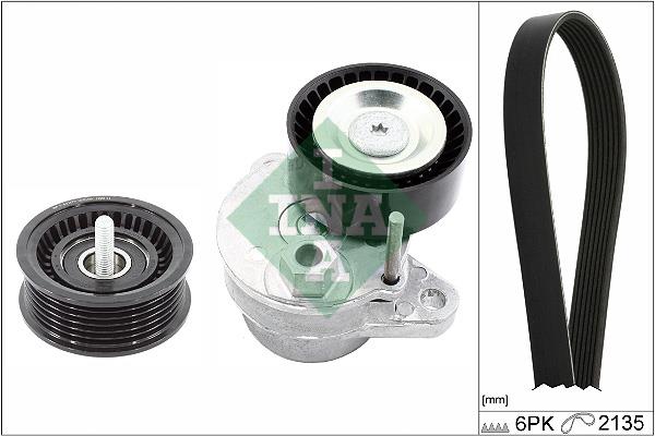 Set curea trapezoidale cu nervuri - INA