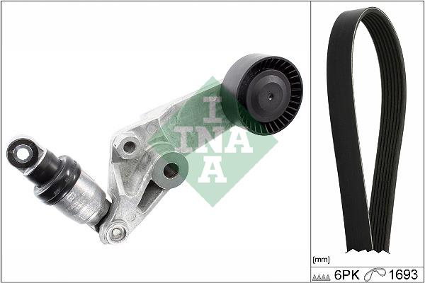 Set curea trapezoidale cu nervuri - INA