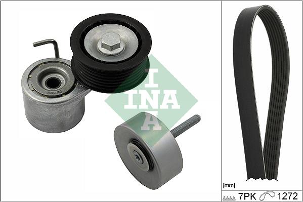 Set curea trapezoidale cu nervuri - INA