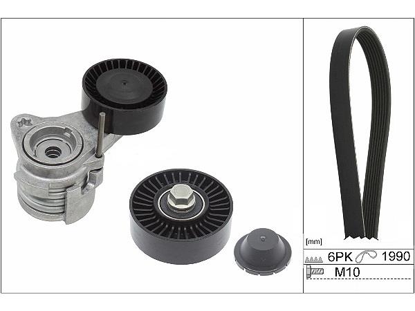 Set curea trapezoidale cu nervuri - INA