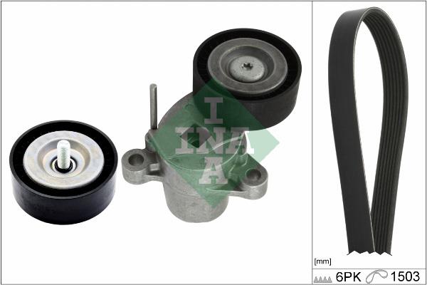Set curea trapezoidale cu nervuri - INA