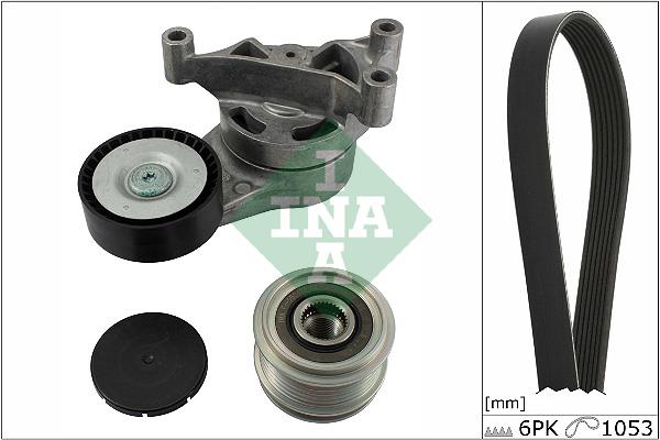 Set curea trapezoidale cu nervuri - INA