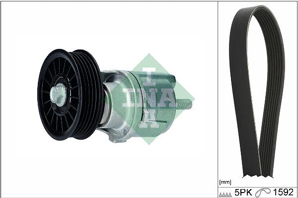 Set curea trapezoidale cu nervuri - INA