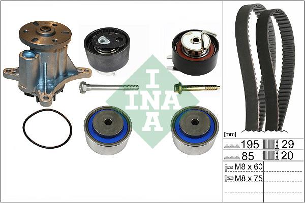 Set curea distributie cu pompa de apa - INA