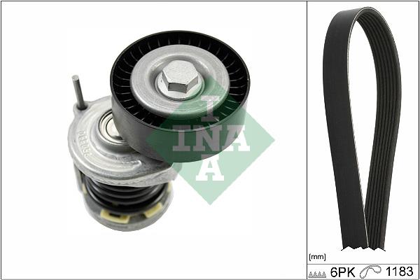 Set curea trapezoidale cu nervuri - INA
