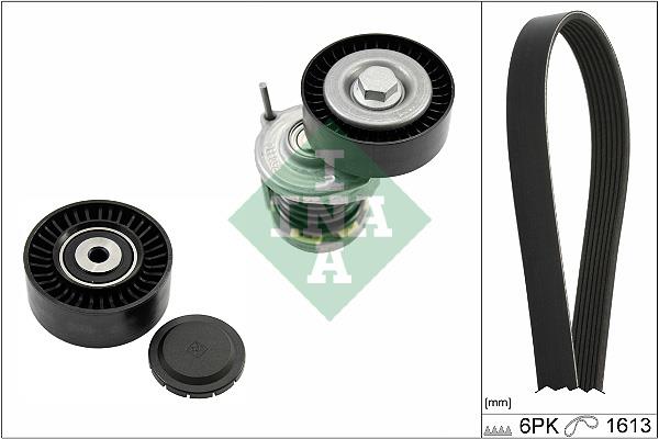 Set curea trapezoidale cu nervuri - INA
