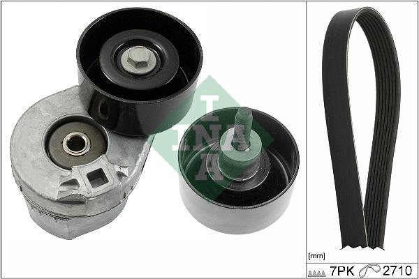 Set curea trapezoidale cu nervuri - INA