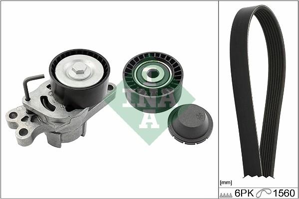 Set curea trapezoidale cu nervuri - INA