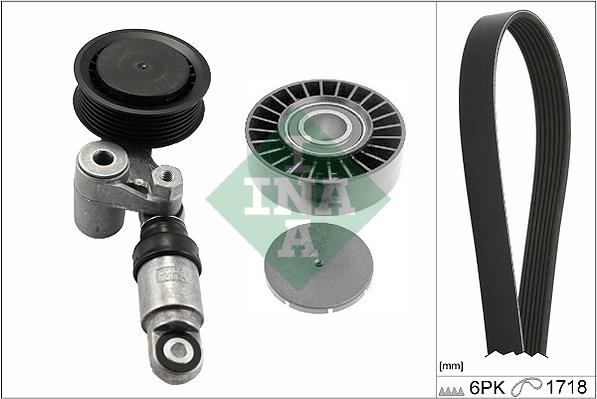 Set curea trapezoidale cu nervuri - INA