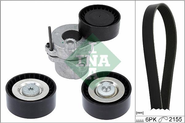 Set curea trapezoidale cu nervuri - INA