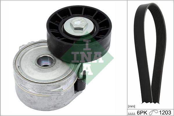 Set curea trapezoidale cu nervuri - INA