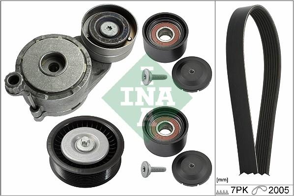 Set curea trapezoidale cu nervuri - INA