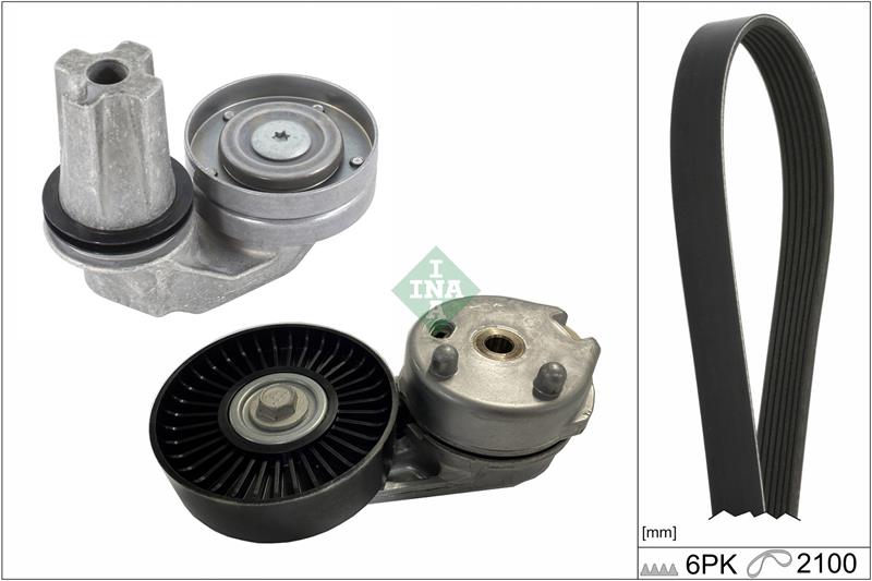 Set curea trapezoidale cu nervuri - INA
