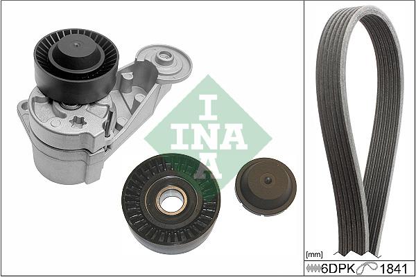 Set curea trapezoidale cu nervuri - INA