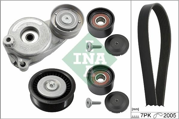 Set curea trapezoidale cu nervuri - INA
