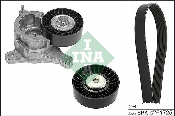 Set curea trapezoidale cu nervuri - INA